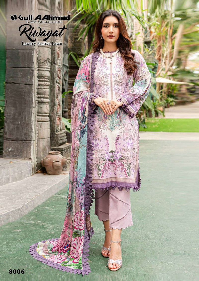 Gull Aahmed Riwayat Vol 8 Lawn Cotton Fancy Salwar Kameez