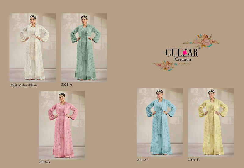 Gulzar 2001 Georgette Mirror Work Embroidered Designer Party Wear Suit