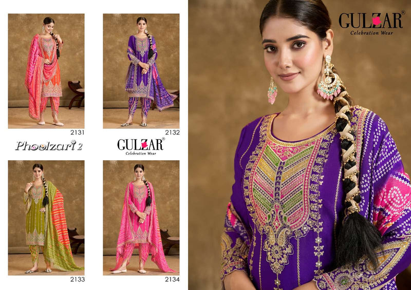 Gulzar Phoolzari Vol 2 Chinon Handmade Mirror Work Embroidery Designer Party Wear Suit