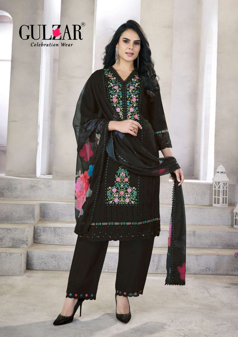 Gulzar Zohra Viscose Roman Silk Handwork Designer Ready Made Suit With Pant Dupatta