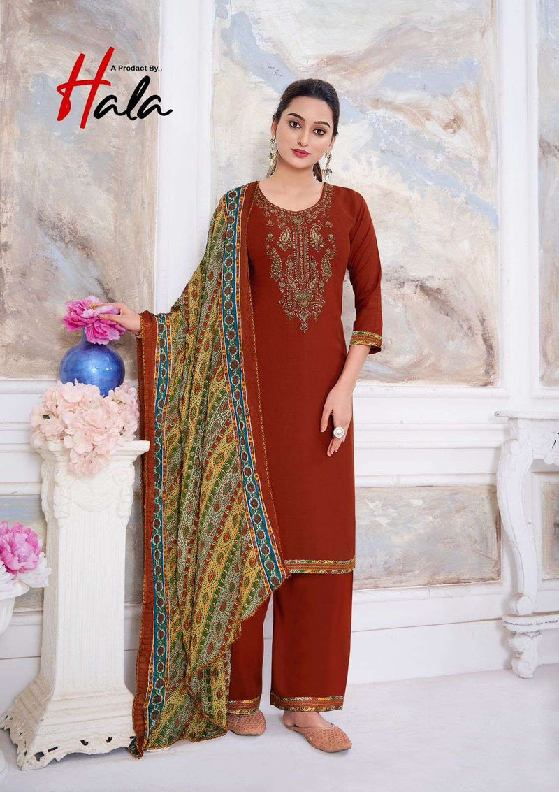 Hala Nigaar Vol 1 Rayon Slub With Embroidery And Swarovski Diamond Work Unstitched Salwar Suit