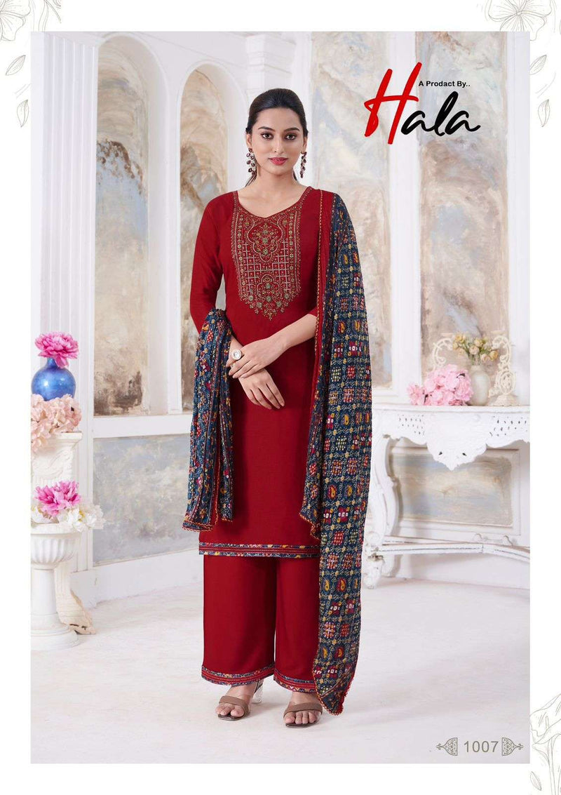 Hala Nigaar Vol 1 Rayon Slub With Embroidery And Swarovski Diamond Work Unstitched Salwar Suit