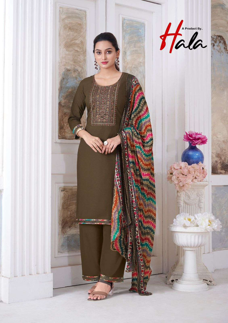 Hala Nigaar Vol 1 Rayon Slub With Embroidery And Swarovski Diamond Work Unstitched Salwar Suit