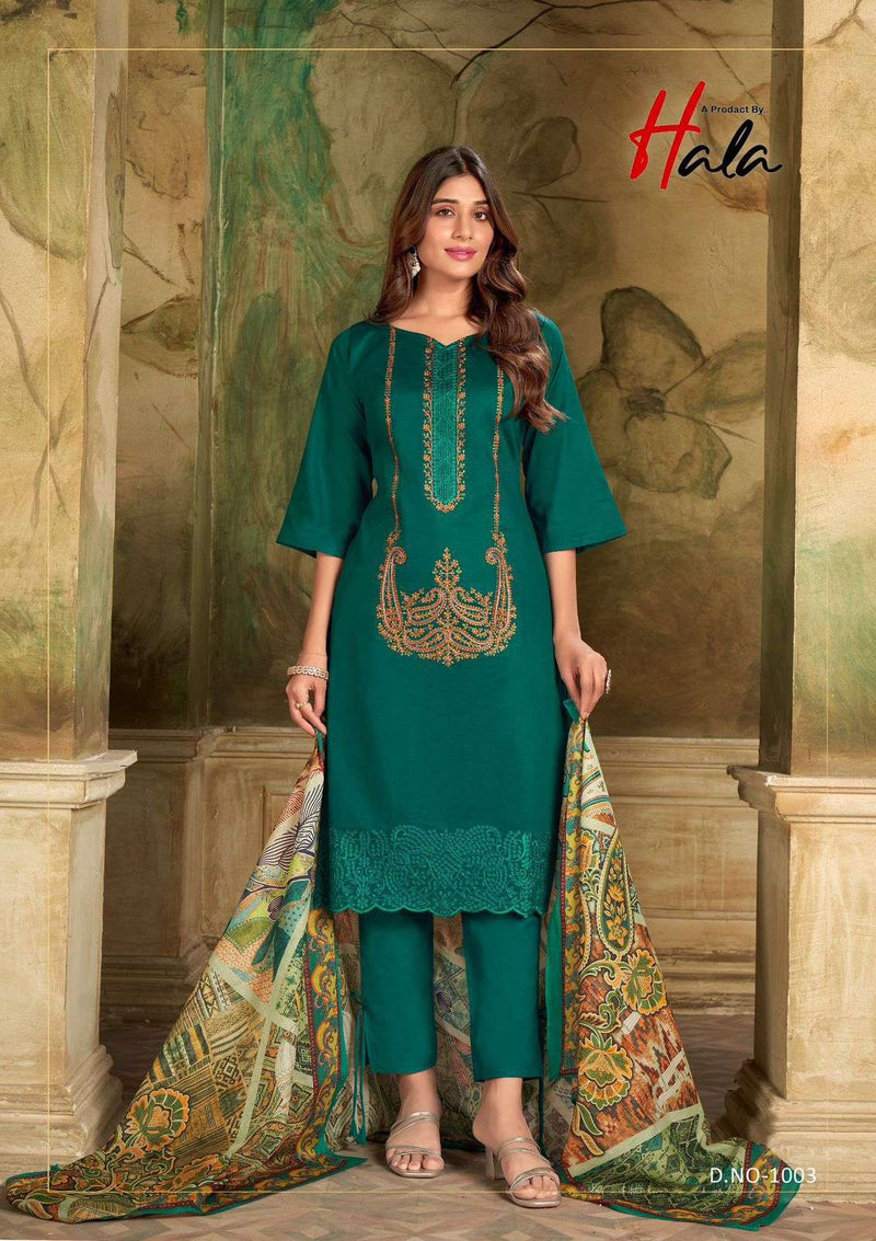 Hala Jashn E Ishq Vol 1 Cotton Designer Heavy Embroidery Work Fancy Salwar Kameez