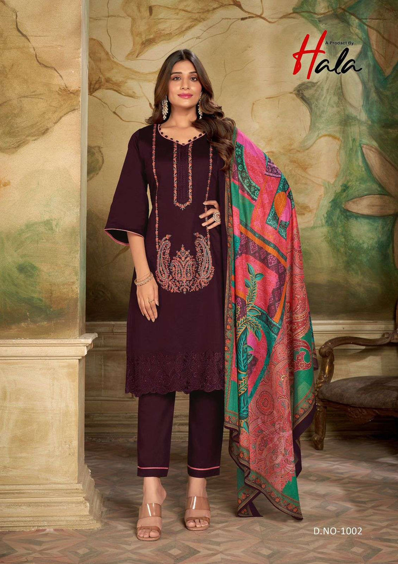 Hala Jashn E Ishq Vol 1 Cotton Designer Heavy Embroidery Work Fancy Salwar Kameez