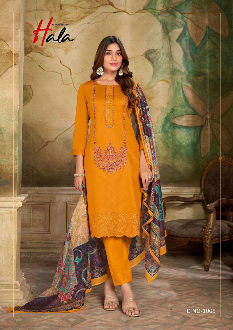 Hala Jashn E Ishq Vol 1 Cotton Designer Heavy Embroidery Work Fancy Salwar Kameez