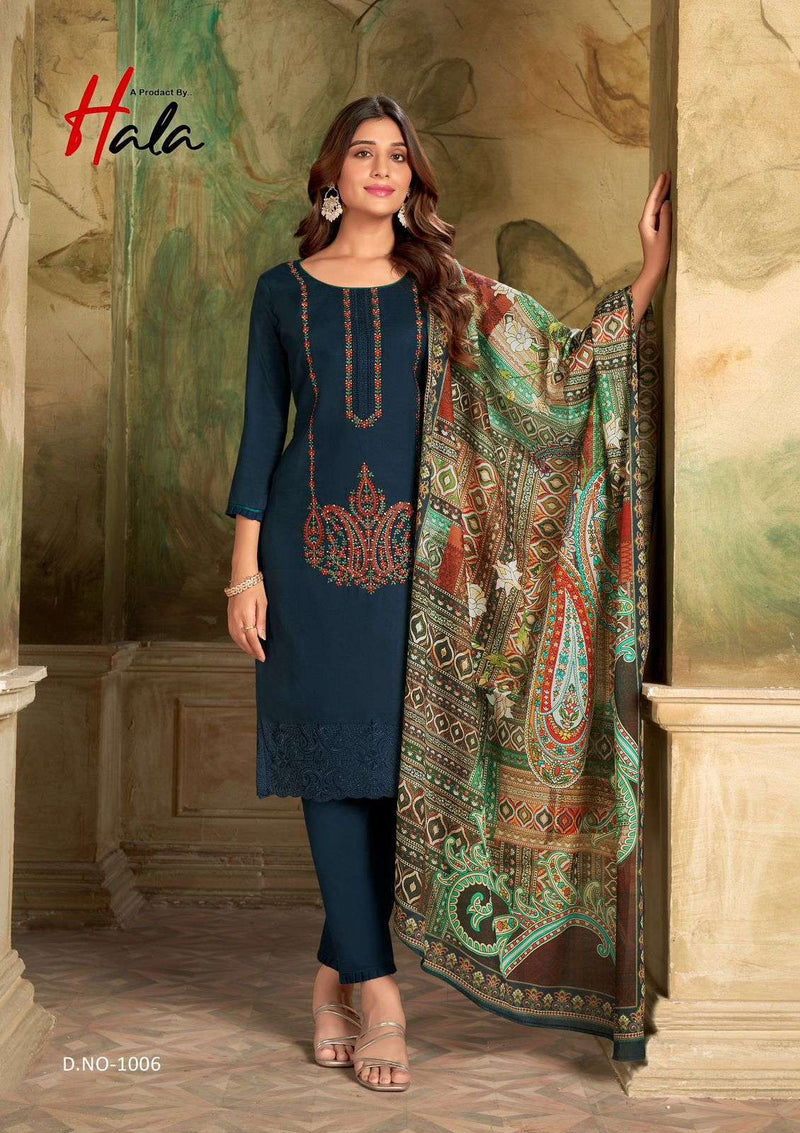 Hala Jashn E Ishq Vol 1 Cotton Designer Heavy Embroidery Work Fancy Salwar Kameez