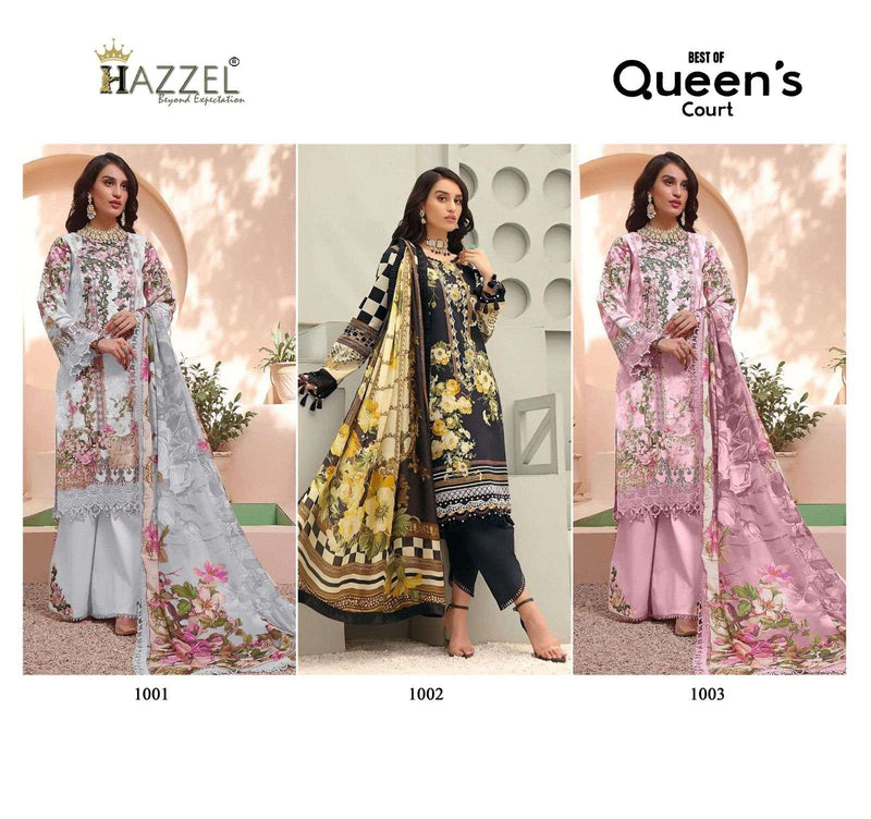 Hazzel Firdous Queen Court Printed With Patch Work Pakistani Salwar Kameez Material