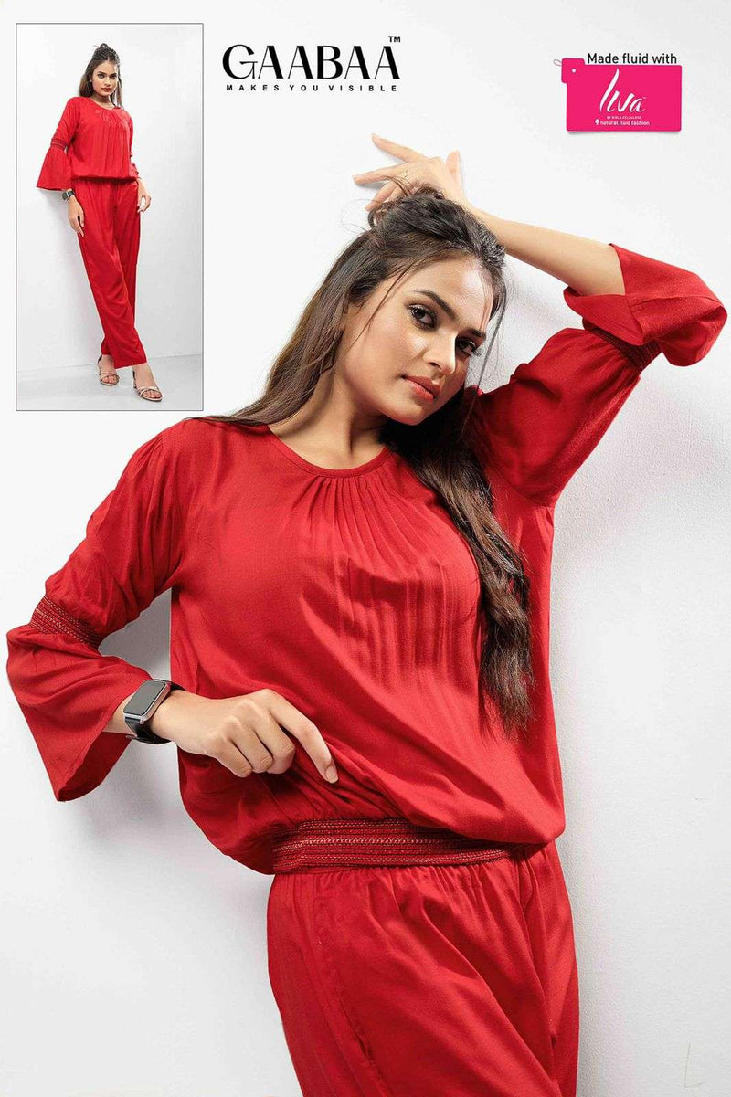 Hiva Designer Gaabaa D No 889 Rayon Smoking Work Casual Wear Top And Pant