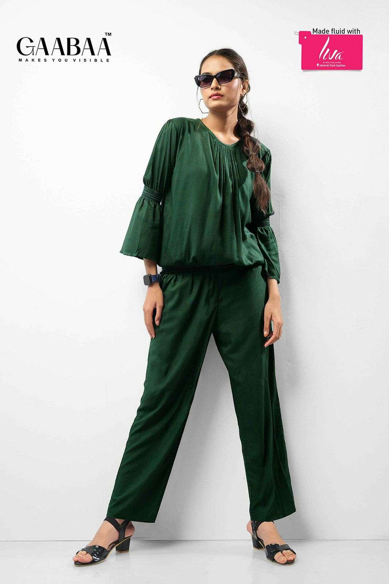 Hiva Designer Gaabaa D No 889 Rayon Smoking Work Casual Wear Top And Pant