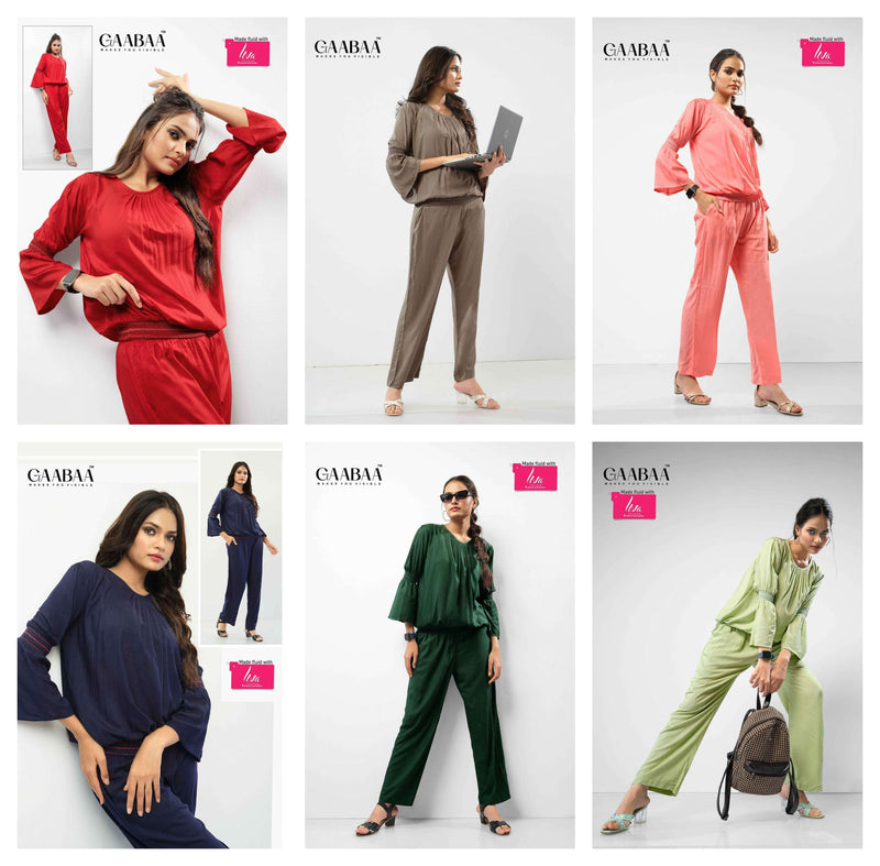 Hiva Designer Gaabaa D No 889 Rayon Smoking Work Casual Wear Top And Pant