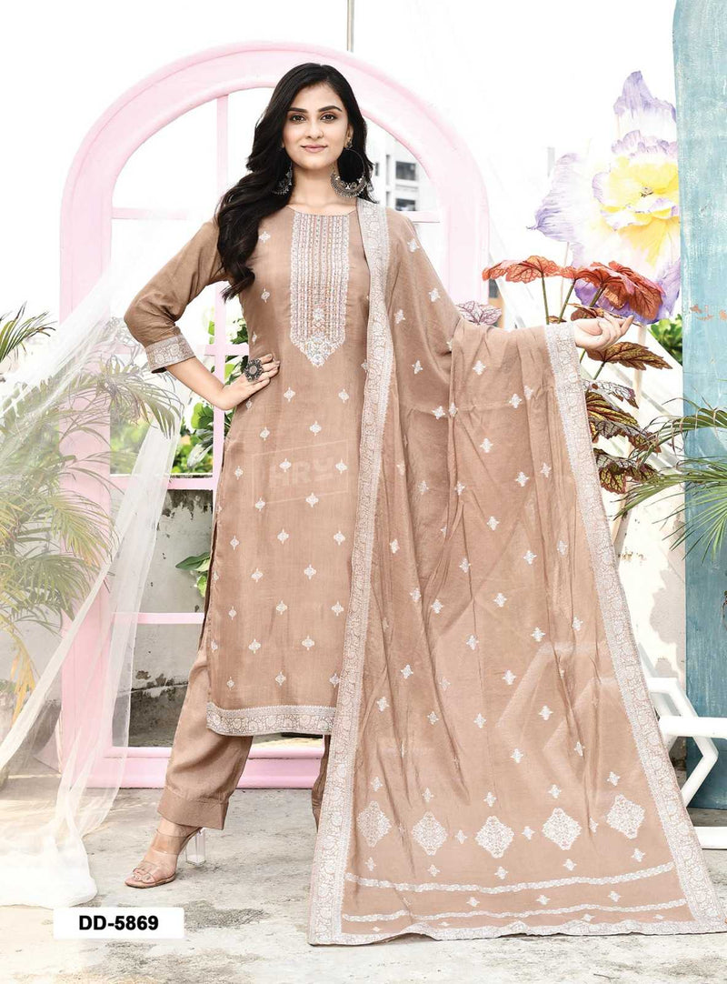 Hru Sanskar Vol 6 Muslin Jackard Work Highlighted With Hand Work Premium Ethnic Look Kurti Set