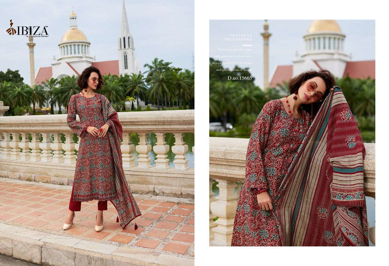 Ibiza Ajrakh Story Viscose  Musline Digital Print Embroidery Work Designer Suit