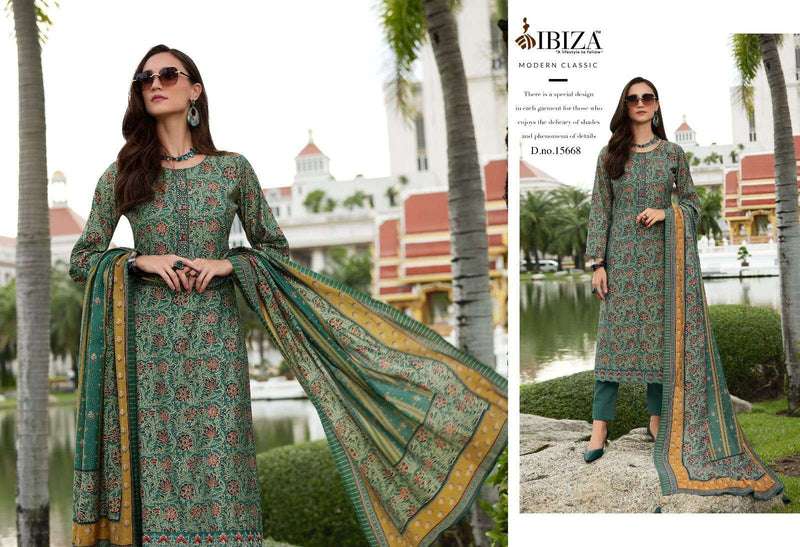 Ibiza Ajrakh Story Viscose  Musline Digital Print Embroidery Work Designer Suit