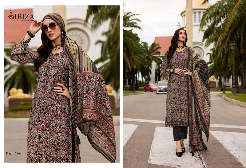 Ibiza Ajrakh Story Viscose  Musline Digital Print Embroidery Work Designer Suit