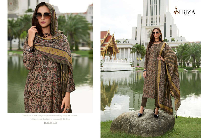 Ibiza Ajrakh Story Viscose  Musline Digital Print Embroidery Work Designer Suit