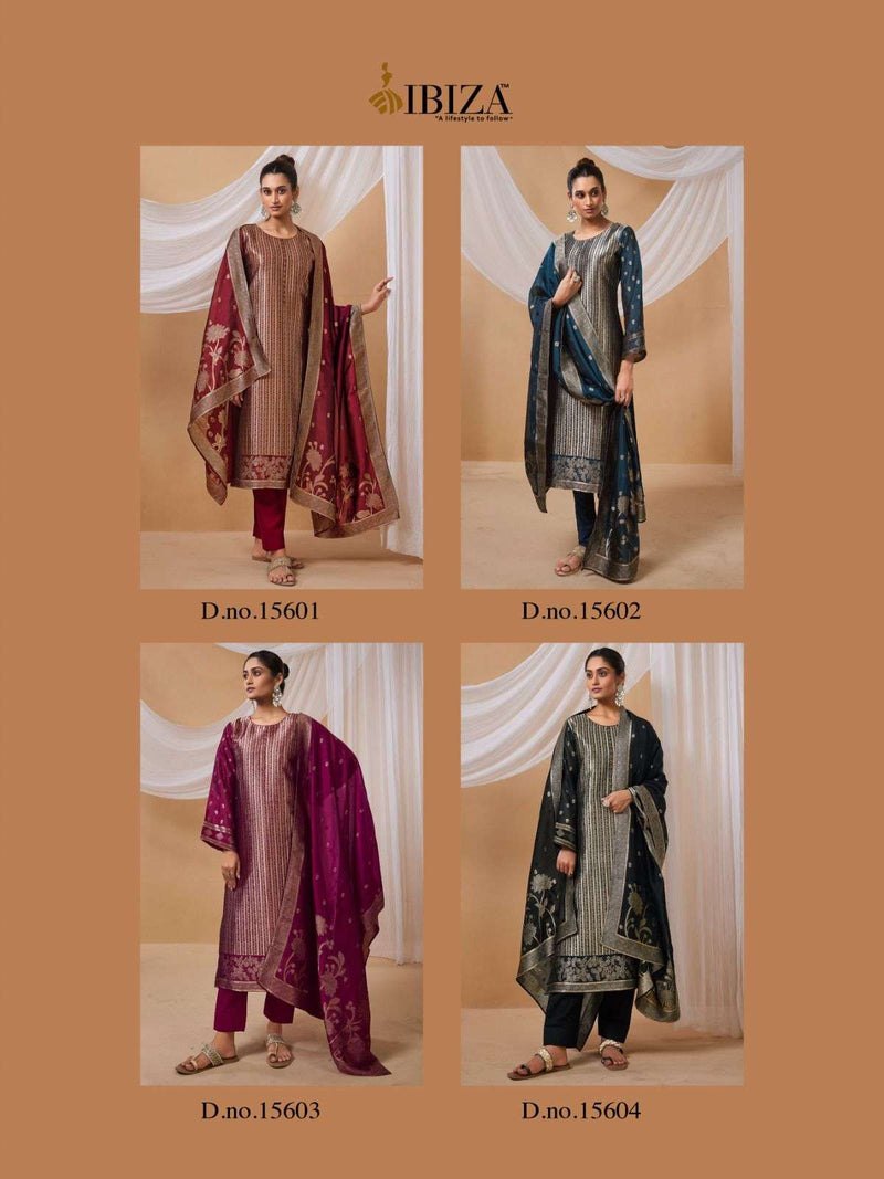 Ibiza Amayra Silk Jacquard With Handwork Designer Unstitched Salwar Suit