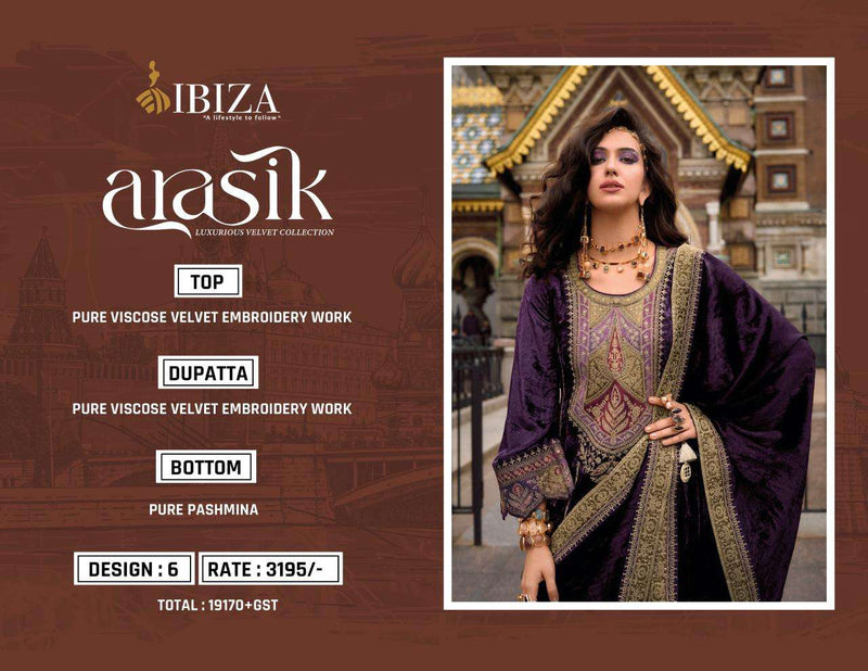 Ibiza Arasik Viscose Velvet Embroidery Work Designer Wedding Wear Suit