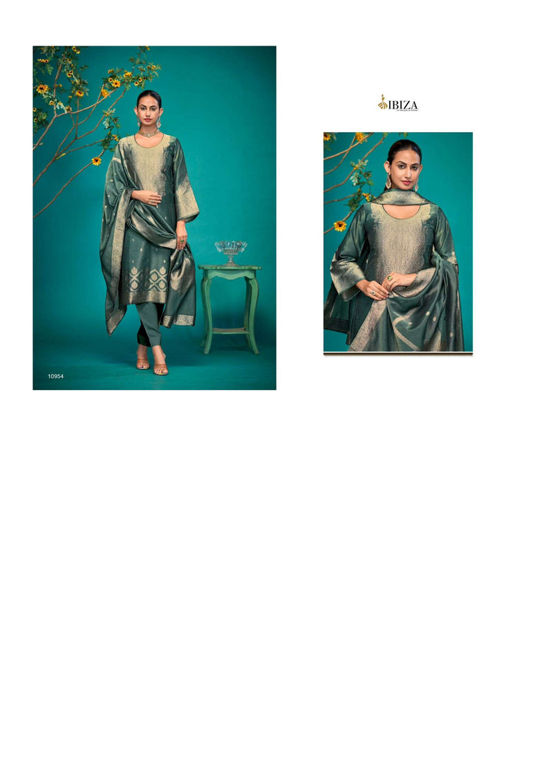 Ibiza Kaira Silk Jacquard Handwork Designer Party Wear Salwar Suit