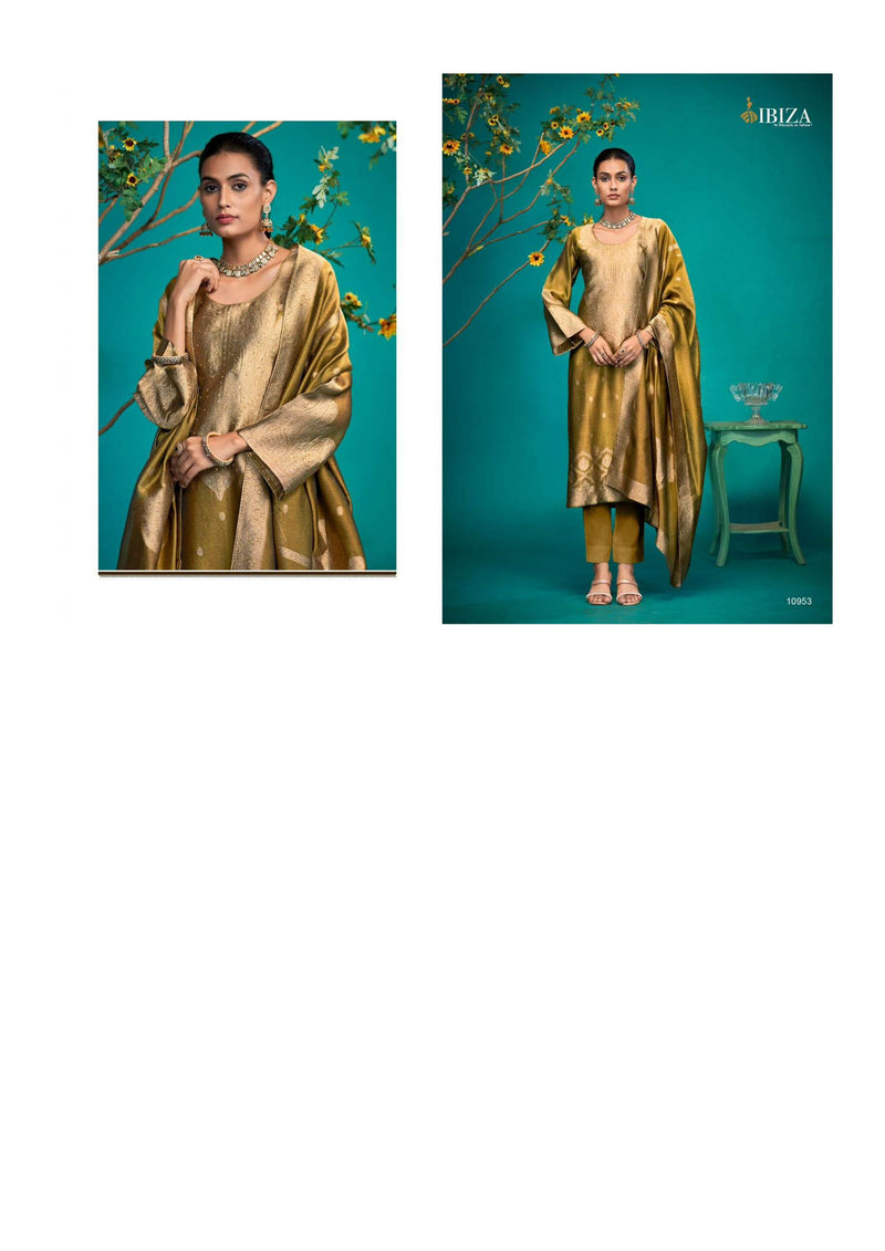 Ibiza Kaira Silk Jacquard Handwork Designer Party Wear Salwar Suit