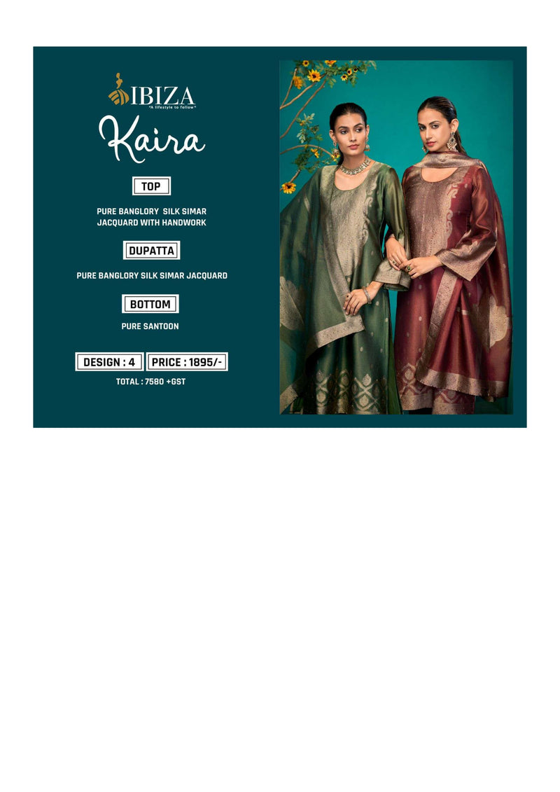 Ibiza Kaira Silk Jacquard Handwork Designer Party Wear Salwar Suit