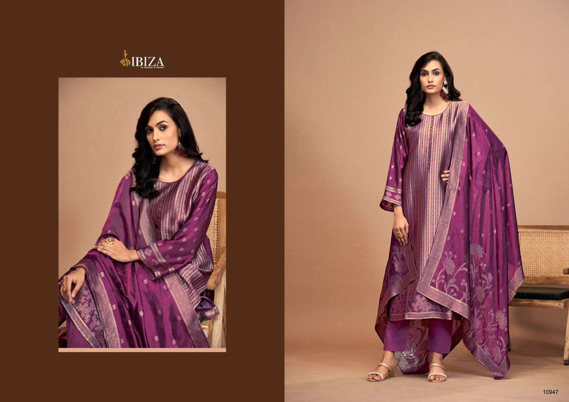 Ibiza Kaisha Silk Jacquard Handwork Heavy Designer Salwar Suit