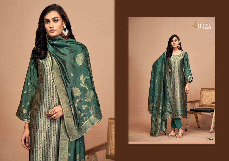 Ibiza Kaisha Silk Jacquard Handwork Heavy Designer Salwar Suit