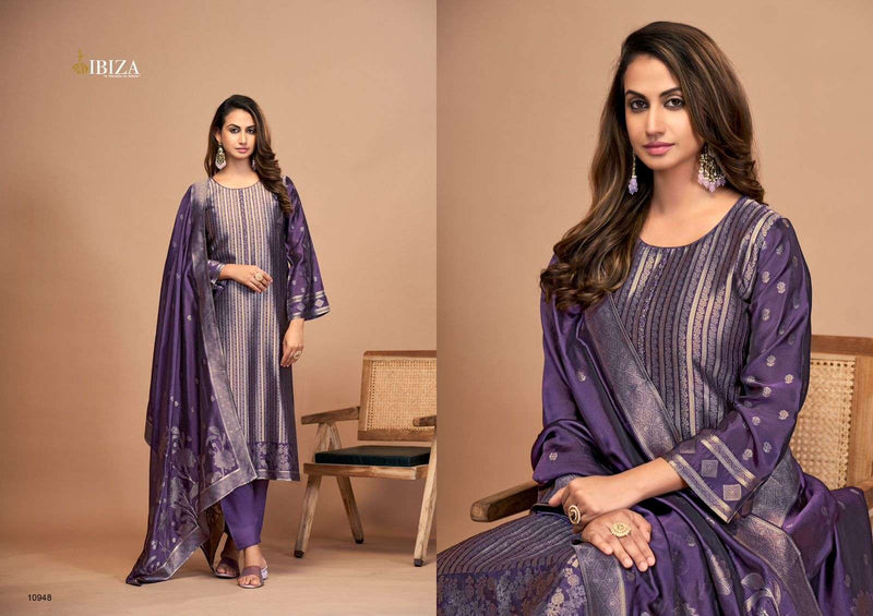 Ibiza Kaisha Silk Jacquard Handwork Heavy Designer Salwar Suit