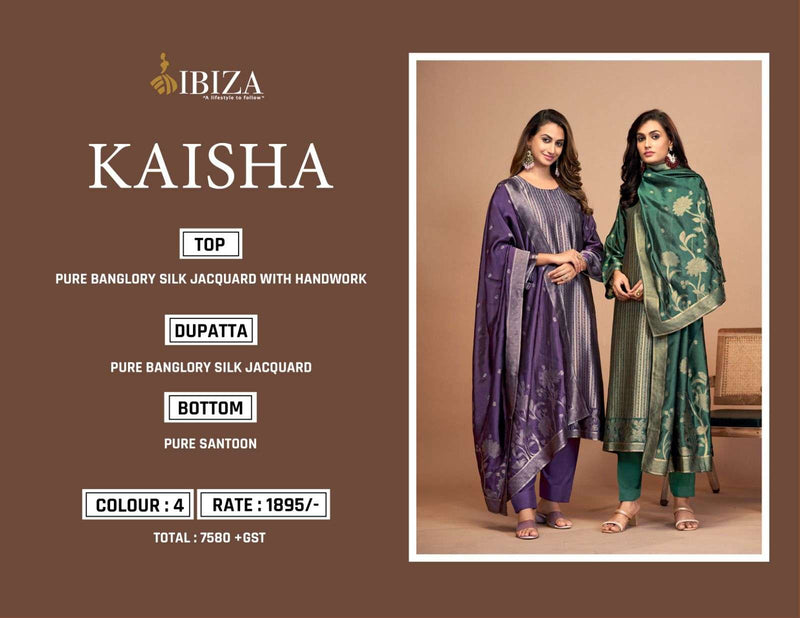 Ibiza Kaisha Silk Jacquard Handwork Heavy Designer Salwar Suit