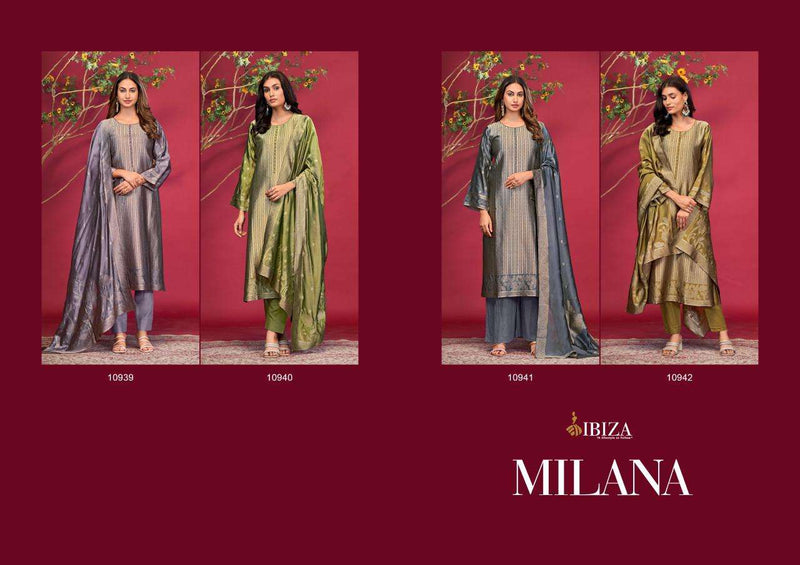 Ibiza Milana Silk Jacquard Handwork Designer Salwar Suit