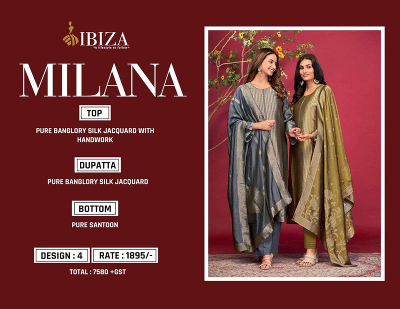 Ibiza Milana Silk Jacquard Handwork Designer Salwar Suit