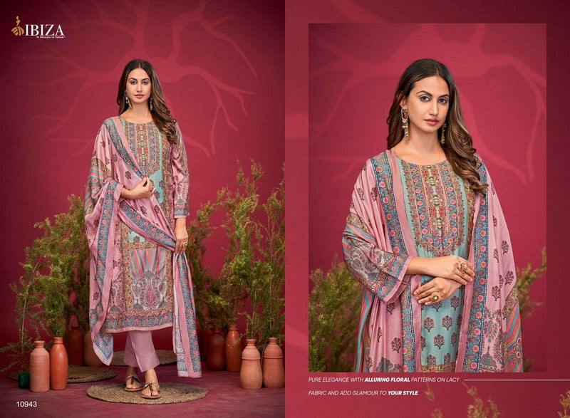 Ibiza Nadia Muslin Digital Print Dalicate Handwork Party Wear Salwar Suit