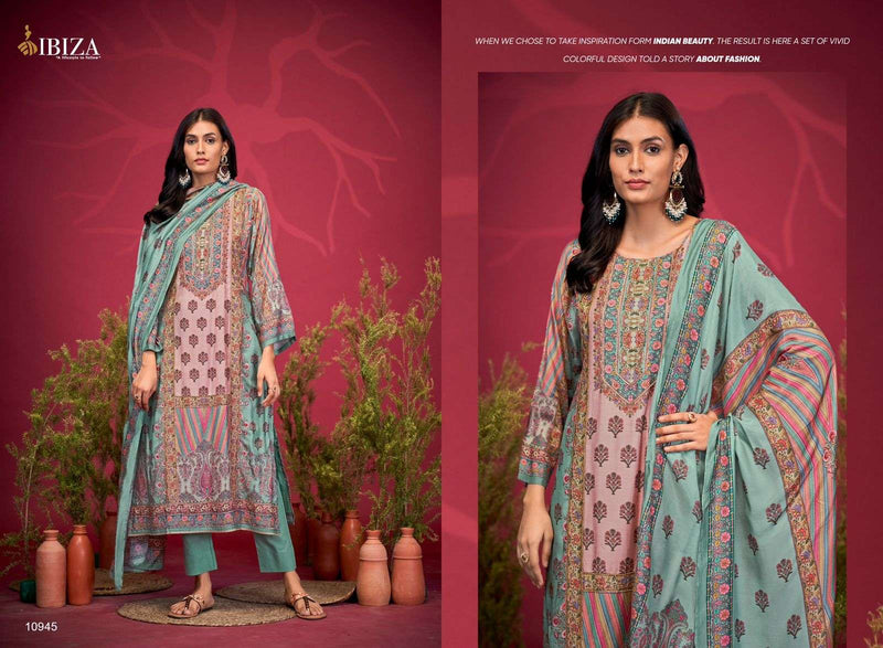 Ibiza Nadia Muslin Digital Print Dalicate Handwork Party Wear Salwar Suit