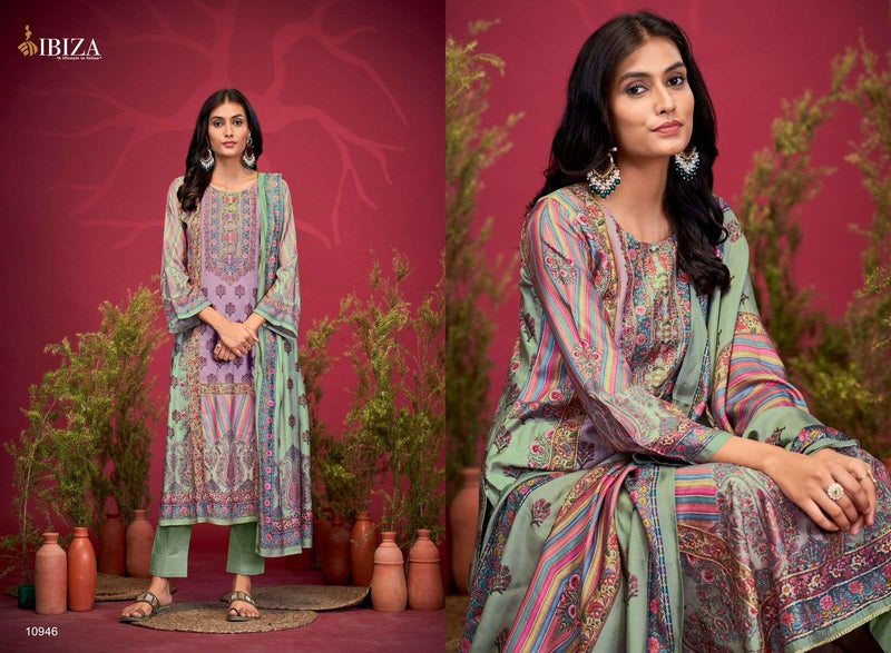 Ibiza Nadia Muslin Digital Print Dalicate Handwork Party Wear Salwar Suit