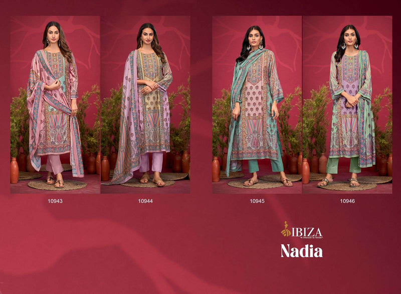 Ibiza Nadia Muslin Digital Print Dalicate Handwork Party Wear Salwar Suit