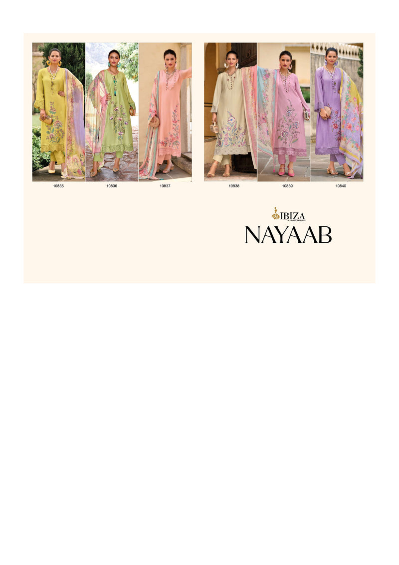 Ibiza Nayaab Viscose Musline Embroidery Work Designer Salwar Suit