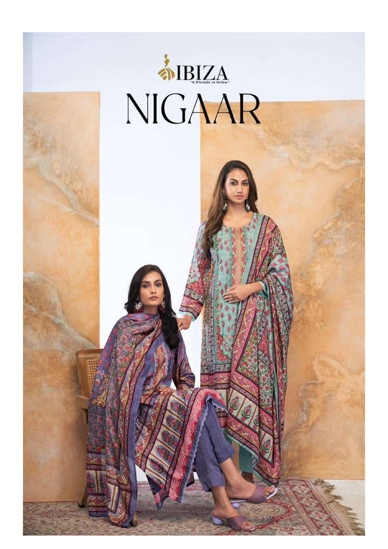 Ibiza Nigaar Bemberg Muslin Digital Print Pakistani Style Salwar Suit