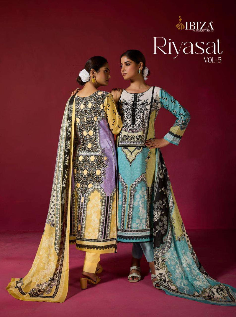 Ibiza Riyasat Vol 5  Muslin Digital Print With Pakistani Less With Handwork Unstiched Salwar Suit