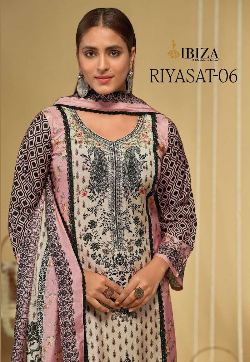 Ibiza Riyasat Vol 6 Muslin Digital Print Designer Embroidery Party Wear Suit