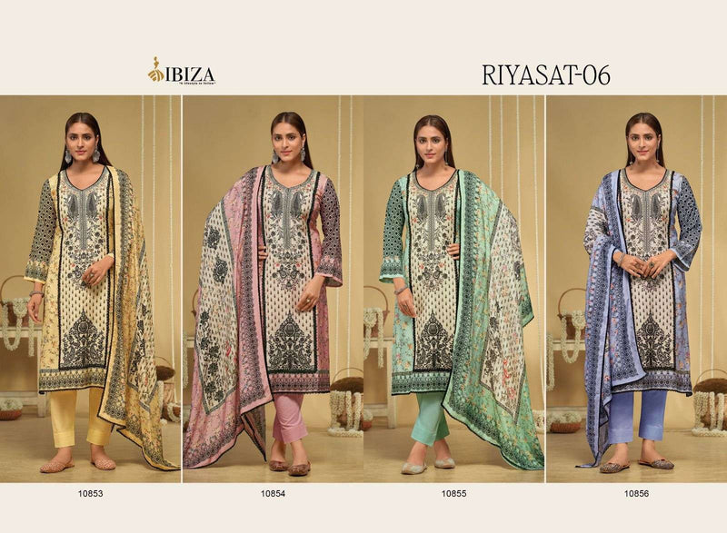 Ibiza Riyasat Vol 6 Muslin Digital Print Designer Embroidery Party Wear Suit