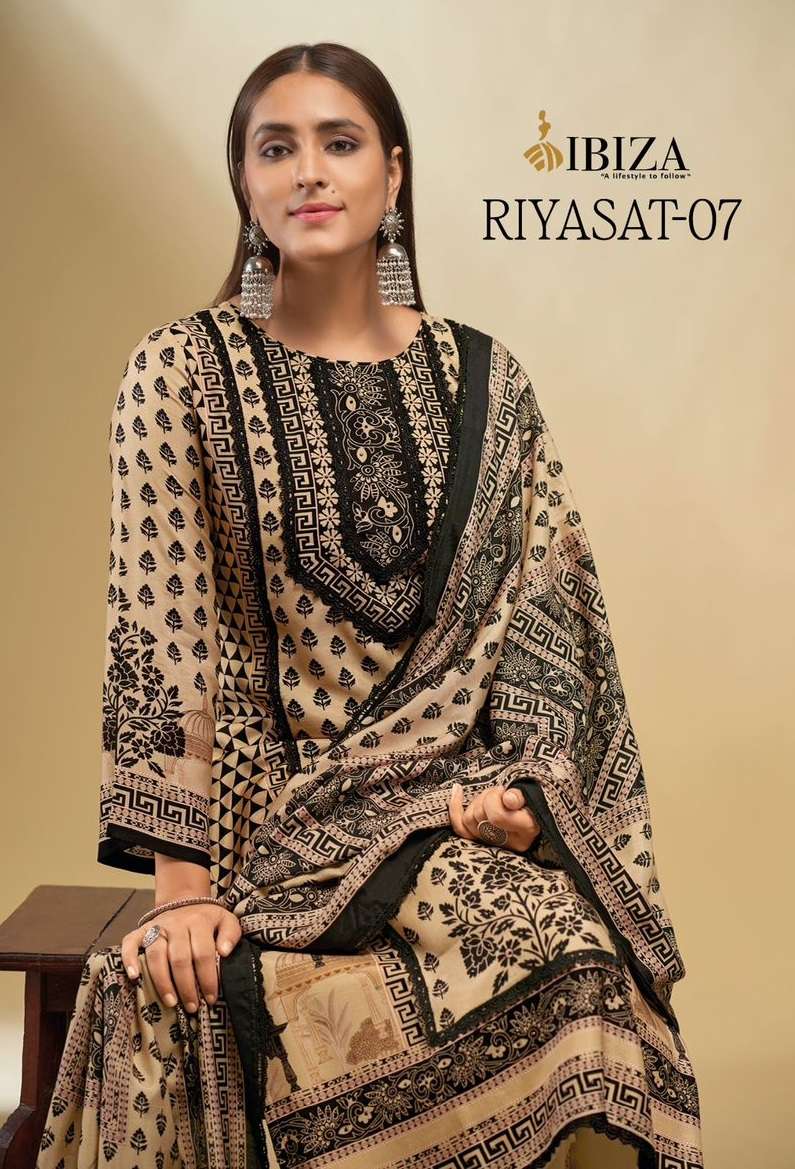 Ibiza Riyasat Vol 7 Muslin Digital Print Pakistani Less Fancy Salwar Kameez