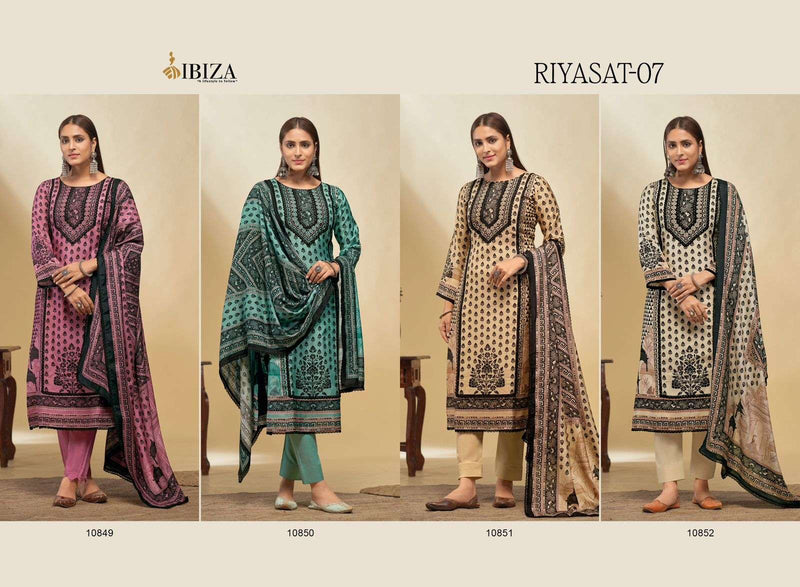 Ibiza Riyasat Vol 7 Muslin Digital Print Pakistani Less Fancy Salwar Kameez