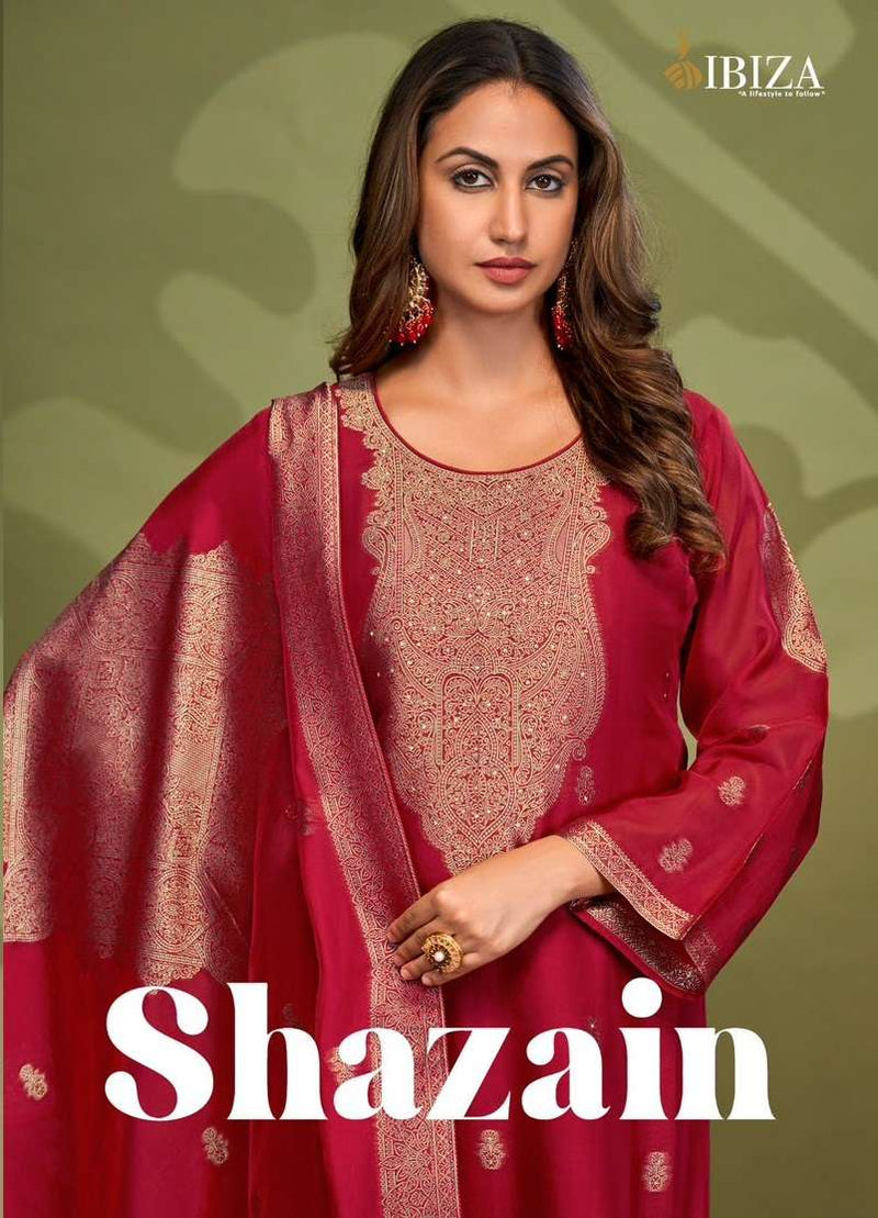 Ibiza Shazain Silk Jacquard Handwork Heavy Designer Party Wear Salwar Suit