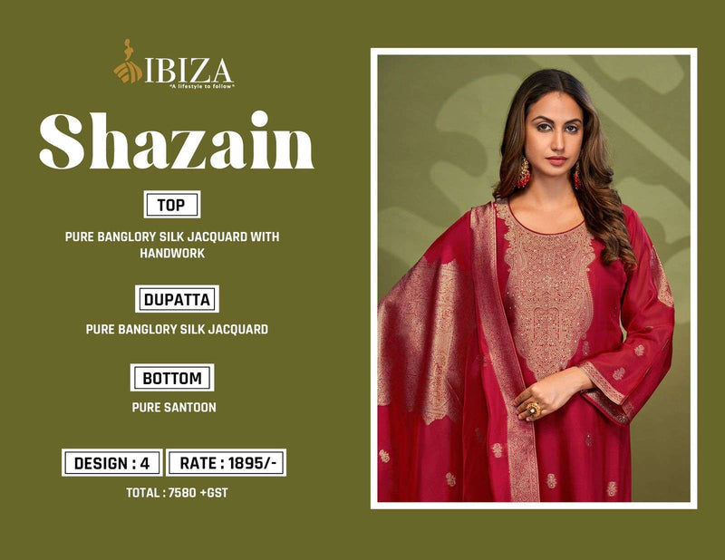 Ibiza Shazain Silk Jacquard Handwork Heavy Designer Party Wear Salwar Suit