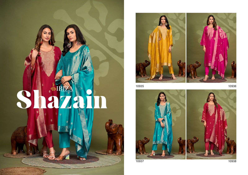 Ibiza Shazain Silk Jacquard Handwork Heavy Designer Party Wear Salwar Suit