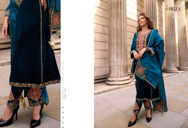 Ibiza Zairah Vol 2 Viscose Velvet Embroidery Work Fancy Party Wear Suit