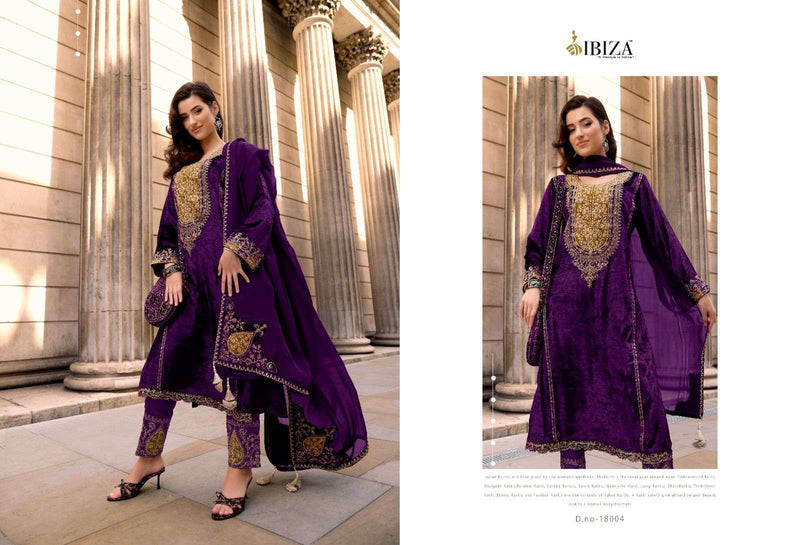 Ibiza Zairah Vol 2 Viscose Velvet Embroidery Work Fancy Party Wear Suit