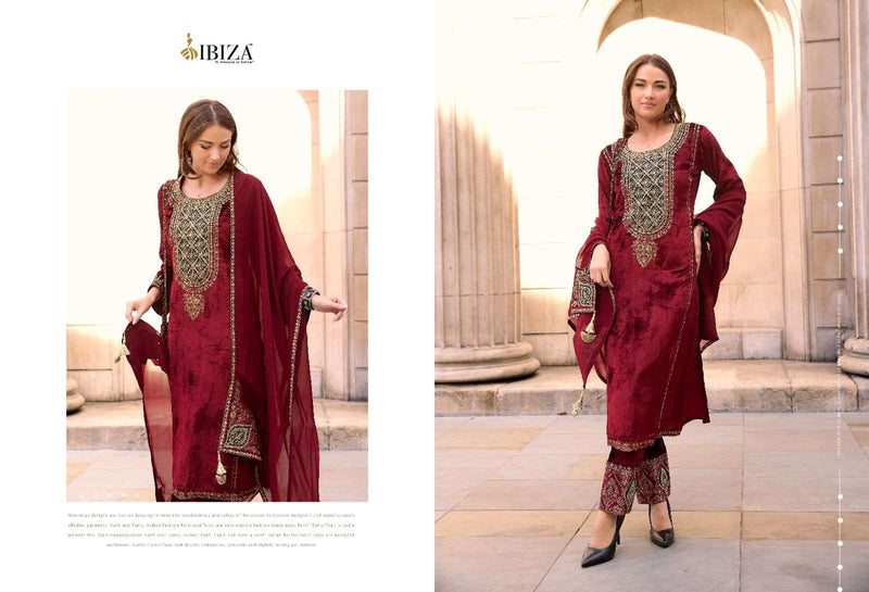 Ibiza Zairah Vol 2 Viscose Velvet Embroidery Work Fancy Party Wear Suit