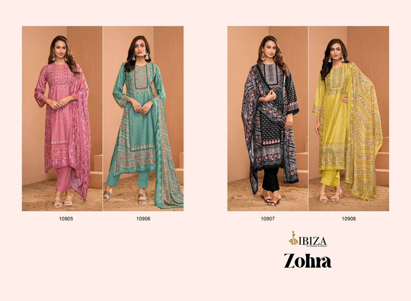 Ibiza Zohra Muslin Digital Print Pakistani Less Handwork Designer Salwar Suit