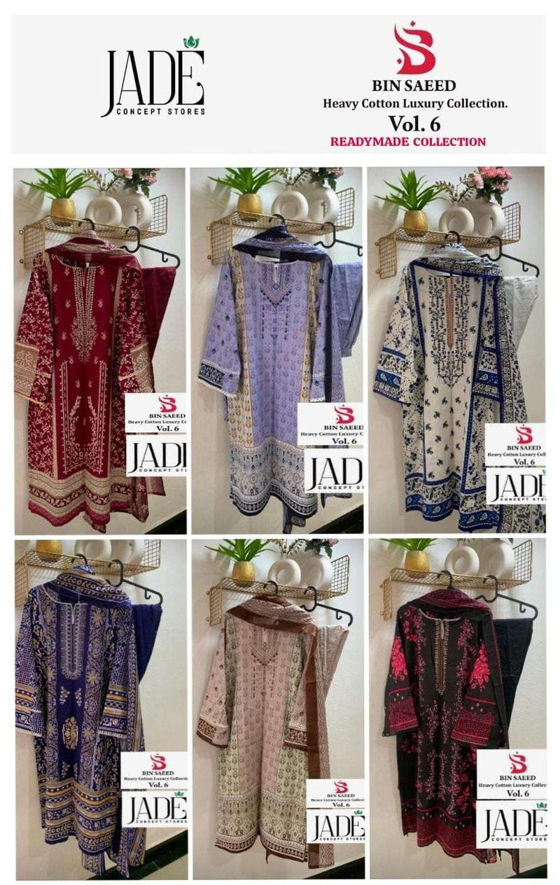 Jade Bin Saeed Heavy Cotton Luxury Collection Vol 6 Ready Made Collection